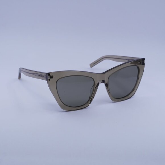 Saint Laurent SL214 KATE 025 Sunglasses Brown Cat Eye Frame, Grey Lenses - Picture 1 of 13